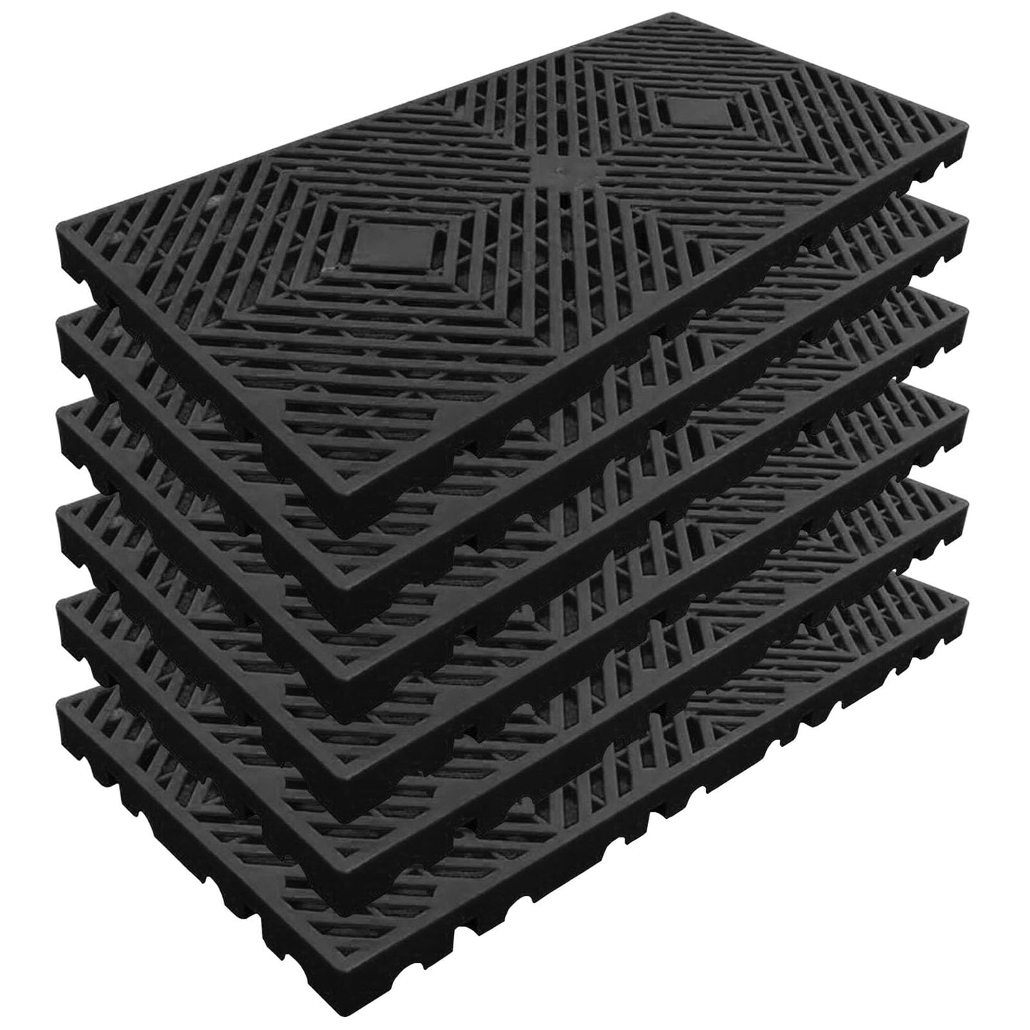 Plastic Pallets, Lightweight Moisture-Proof Waterproof Floor Pallet, Breathable Grid Ventilation Storage Pad, Applicable to Indoor and Outdoor, Garages, Kitchen, Basement (6 Pcs 11.8 * 23.6 * 1.18)