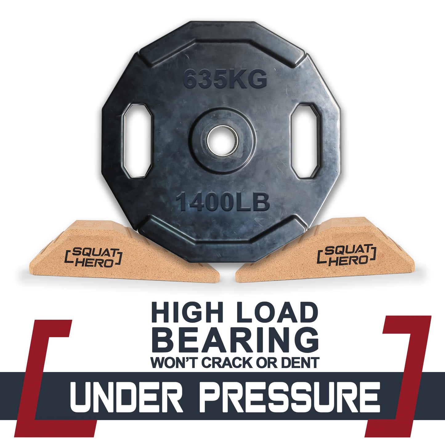 Squat Hero, Cork Squat Wedge Block, Perfect for Knees Over Toes and Full Depth Squat Training, Patent Pending Non-Slip Slant Board, Deadlift Wedge, Calf Stretcher, Quantity 2