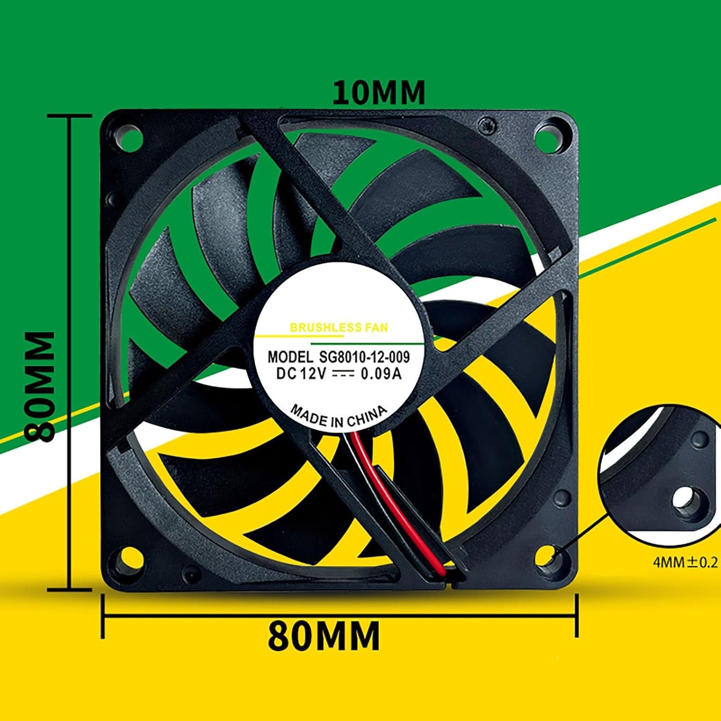 DUJVCZB 80mm SG8010-12-009 12V 8010 8CM 80mm 10mm Fan DIY Ventilation Exhaust Projects Brushless DC Cooling Fans x Air