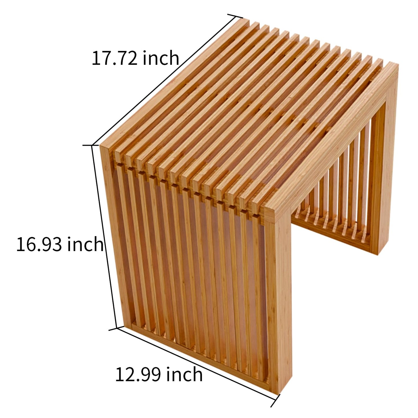 APRTAT Bamboo Dining Bench Indoor Small Bench Entryway Shoe Rack Bench,Outdoor Modern Wood Benches 17 Inch for Living Room Hallway Bedroom Bathroom Nature Small