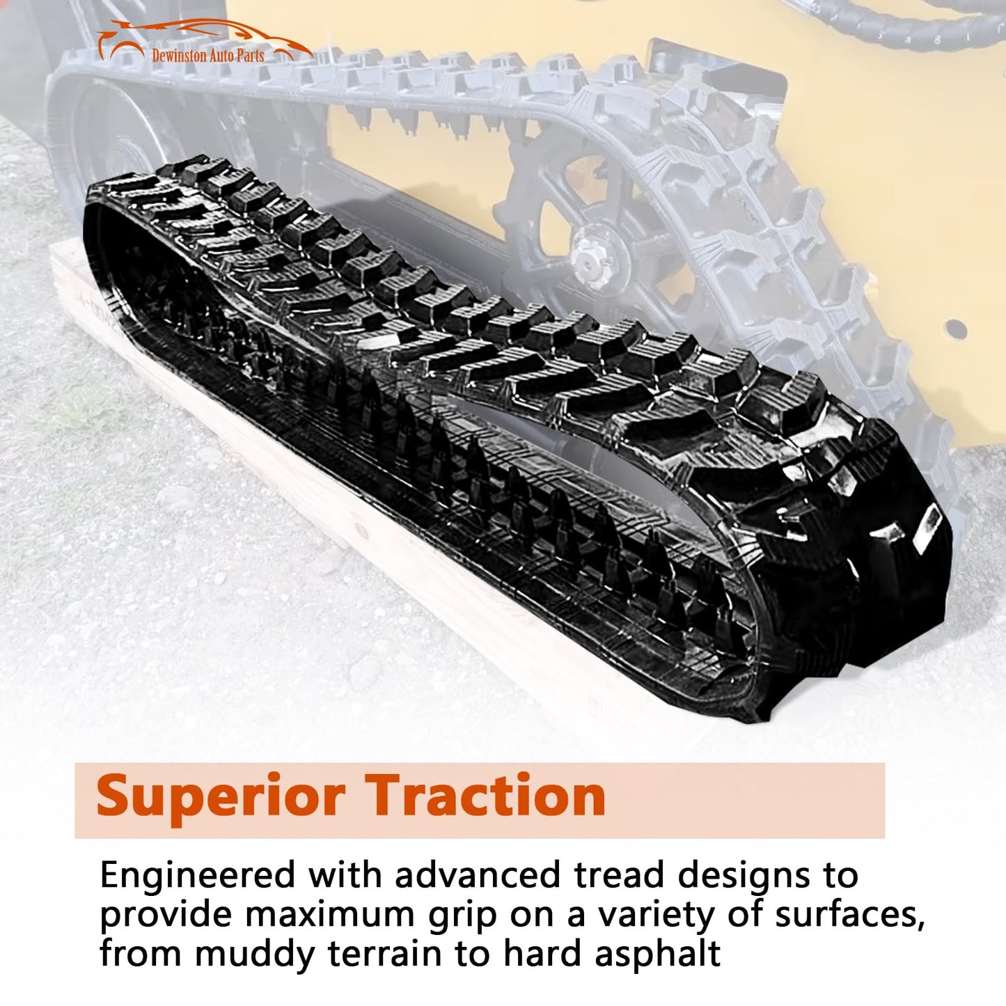 Dewinston Heavy Duty Rubber Track 180x72x41 Compatible with AGT CBT23 and CRT23, Fits for Hitachi, Fits for Vermeer, Fits for Vermeer, for Mini Skid Steer Mini Excavator Replace# AGT-CBT23LD CBT23LD