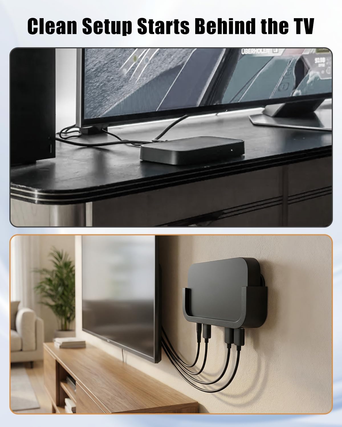 JVWKPU 4K, Set, Wall Mount Fit for Philips Hue Play HDMI Sync Box Box Bracket with Screw Space-Saving Wall Mount Holder