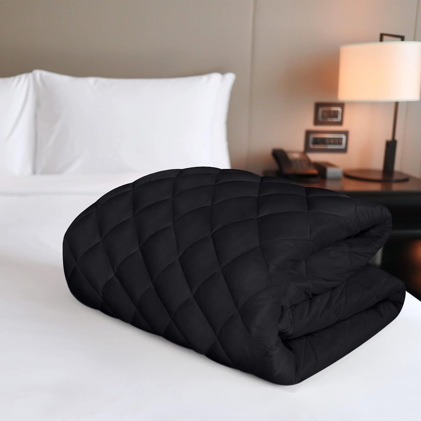 Utopia Bedding Quilted King Size Mattress Pad - Deep Pocket Protector, Machine Washable (Black)