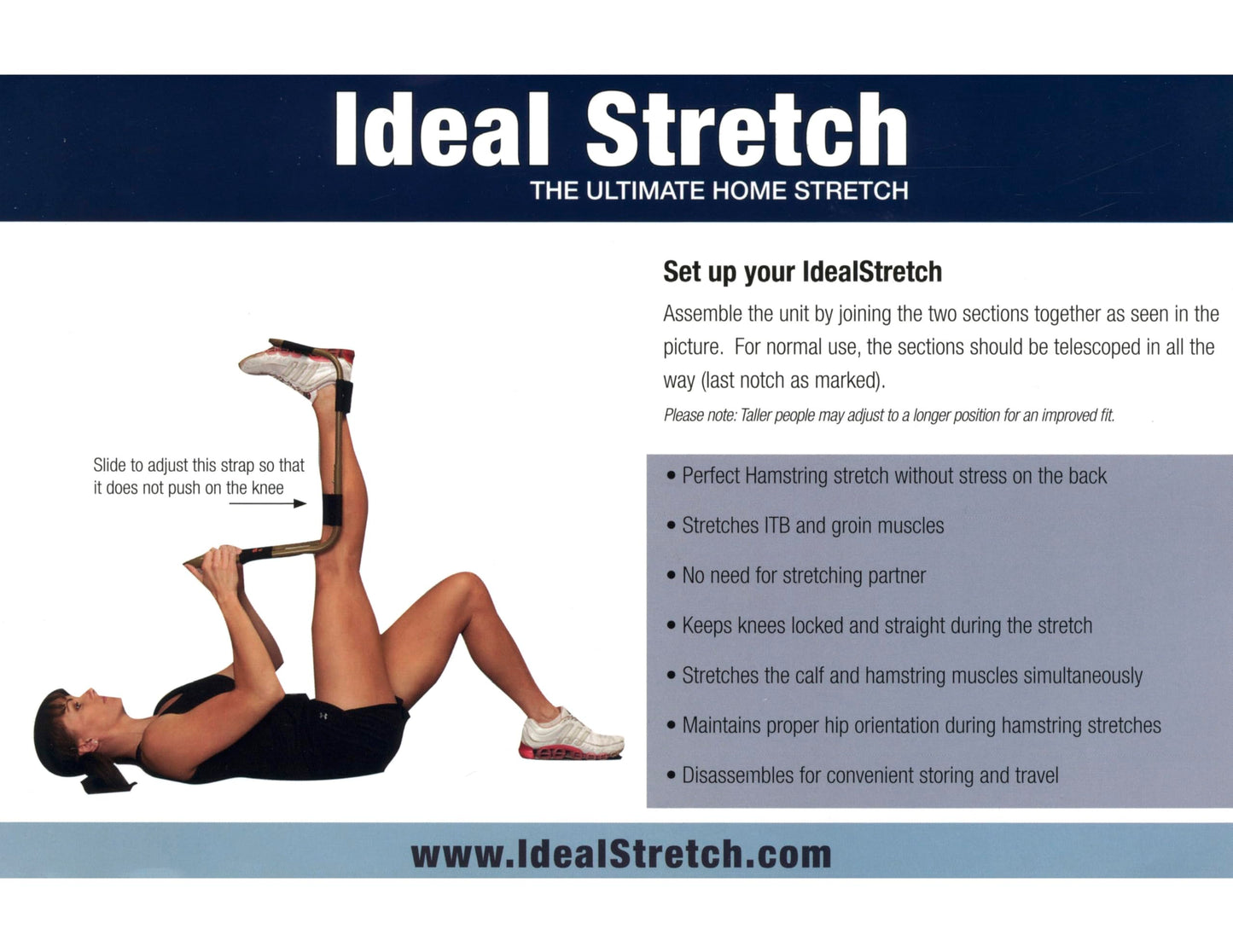 IdealStretch - Original Patented – Hamstring Stretcher, Lower Back Stretcher, Hip Stretcher, & Calf Stretcher - Pain Relief & Leg Stretcher