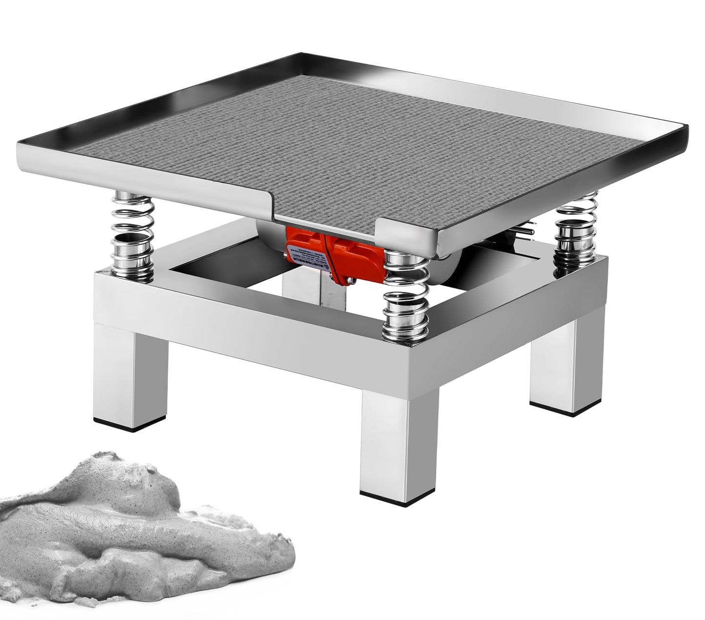 Epidioxi Concrete Vibration Table Vibrating Test Bench Model Plaster Oscillator Stainless Steel Vibrating Table for Concrete, Molds, Resin 110V (13.8x13.8 inches)