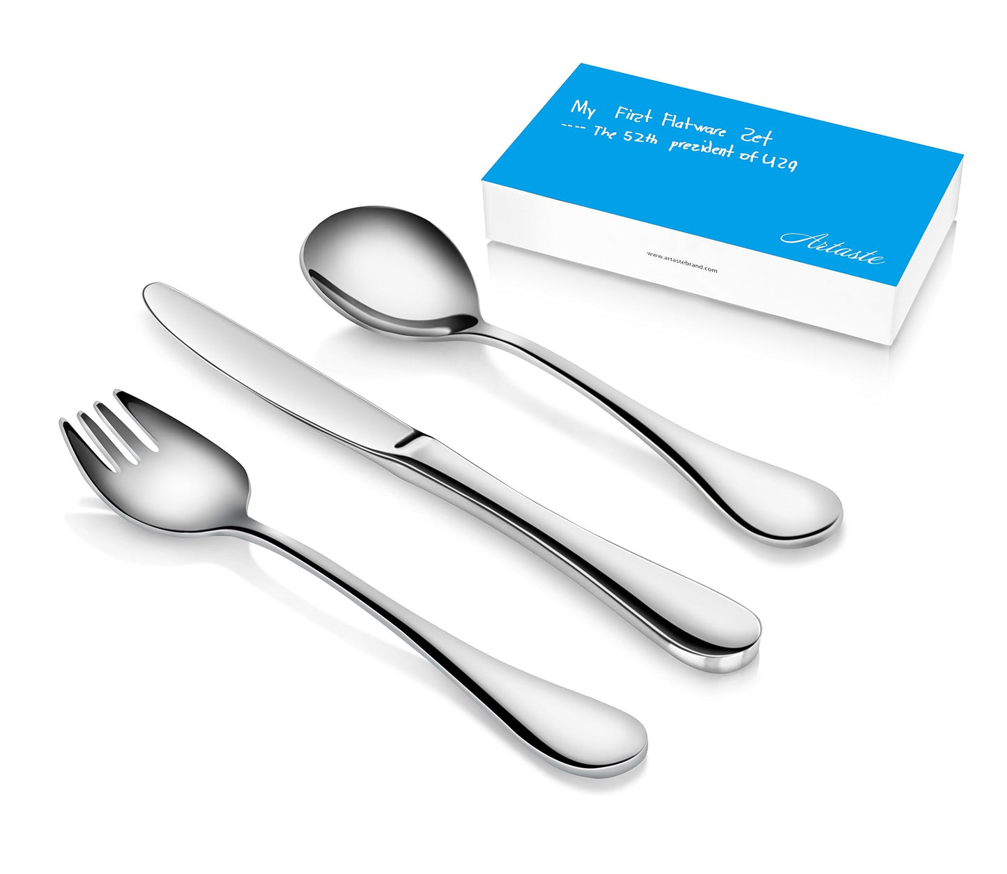 Artaste 56532 Rain 18/10 Stainless Steel 12-Piece Kids Flatware Set, Service for 4
