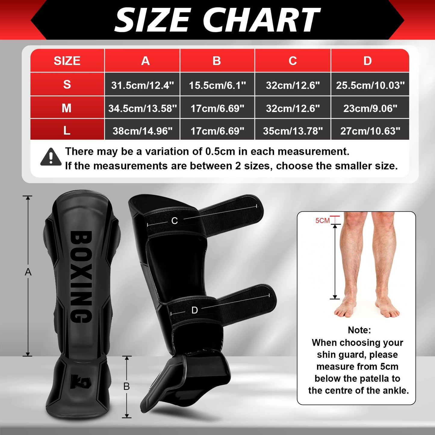 Kickboxing Shin Guards Muay Thai Shin Pads with 16 OZ Boxing Gloves, Adjustable Leg Guards with Instep Protection Shinguards with Workout Gloves Martial Arts Training Equipment for MMA Training(M)