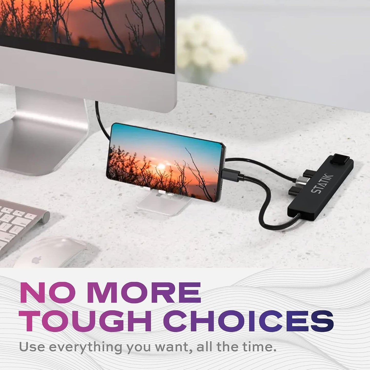 Statik 8-in-1 4K 100Mbps UltraHub Powered USB C Hub - Multiport Adapter - Docking Station with USB C HDMI, Ethernet