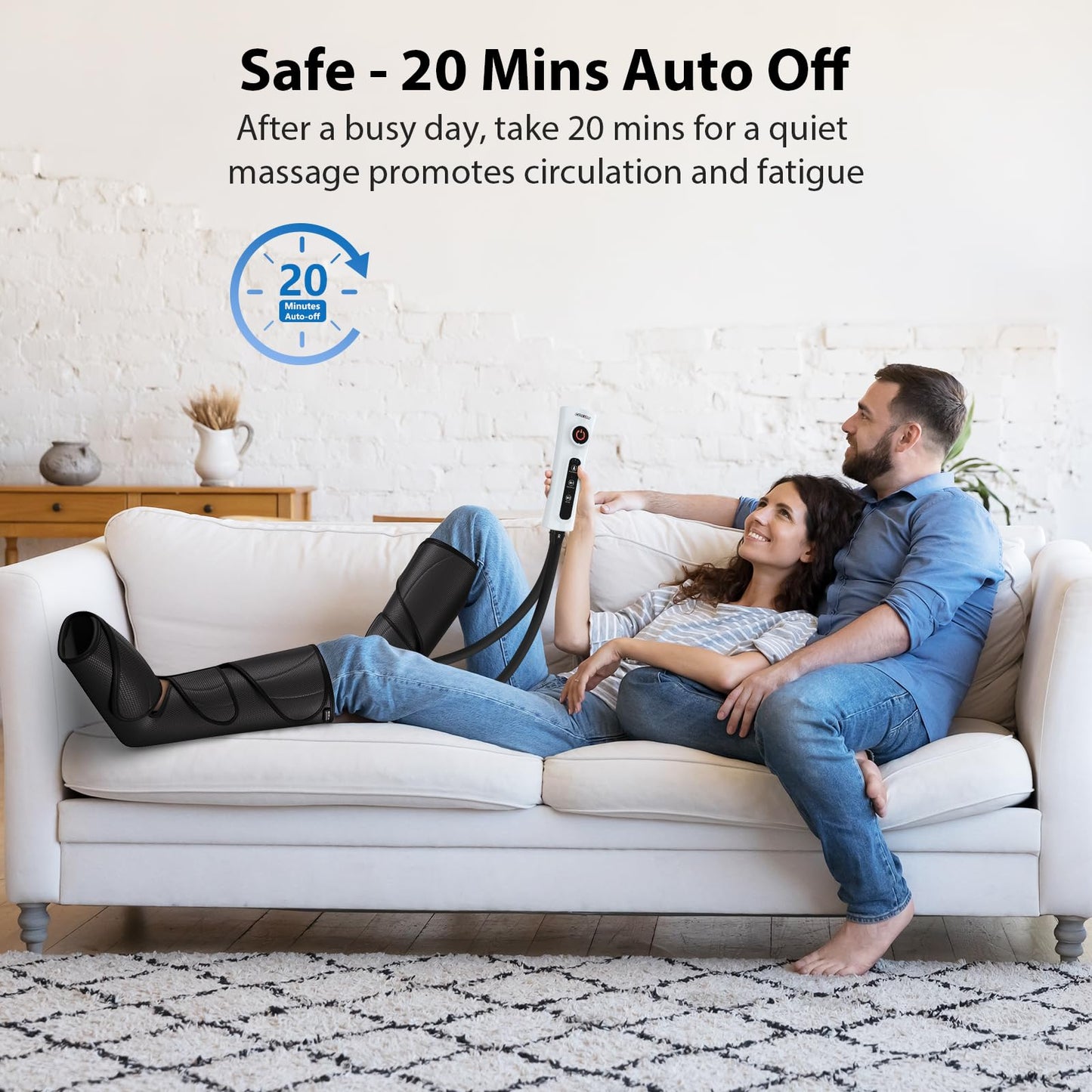 CINCOM Leg Massager for Circulation and Pain Relief, Air Compression Calf Foot Leg Massagers with Handheld Controller, Legs Circulation Machine