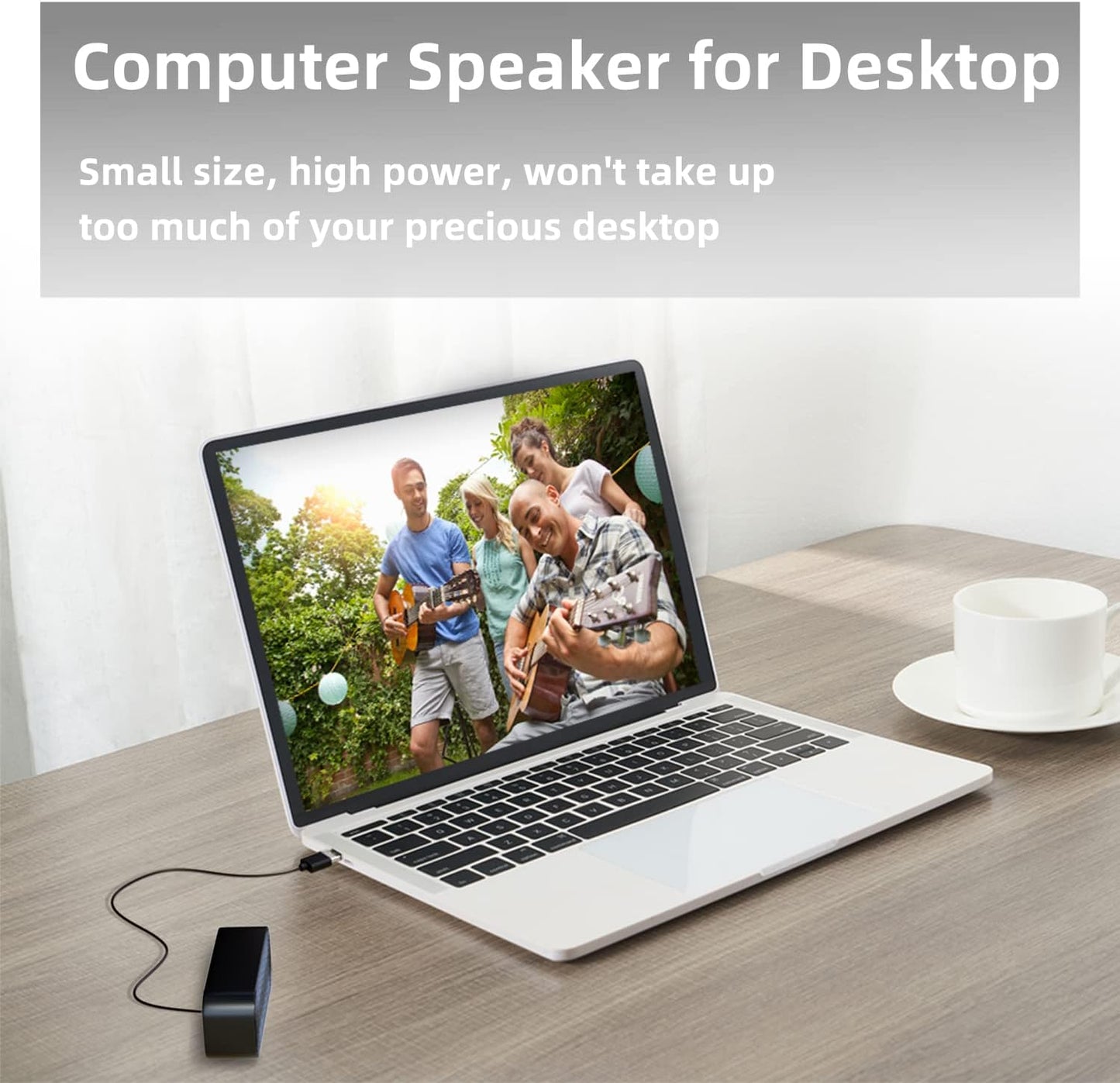 shuley Computer Speaker for Desktop, Wired PC Speaker, Portable USB Speaker for Laptop, Plug and Play, Sound-bar