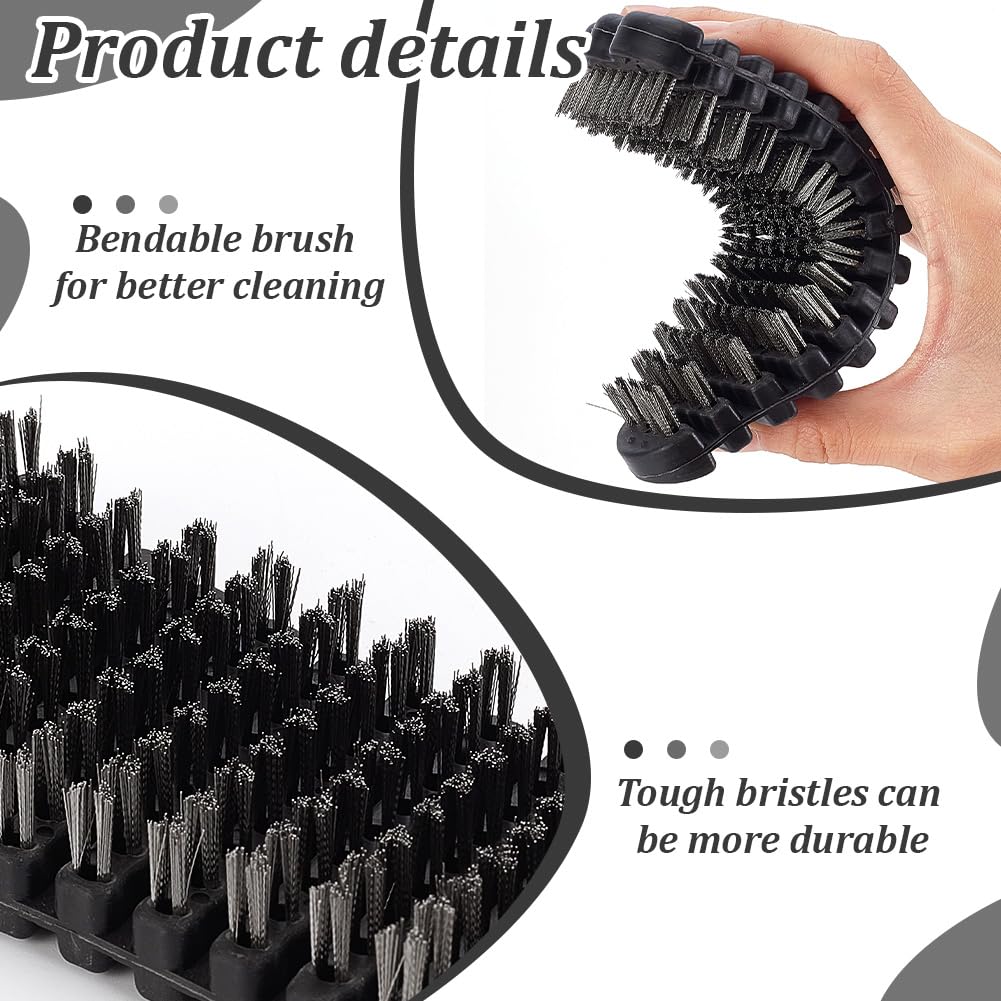 AHANDMAKER 2 pcs Barbell Brush for Cleaning Bars, Flexible Cleaner Metal Brush Barbell Cleaning Brush Scrubber Barbell Care Kit for Cleaning Training Strength Weighted Bars