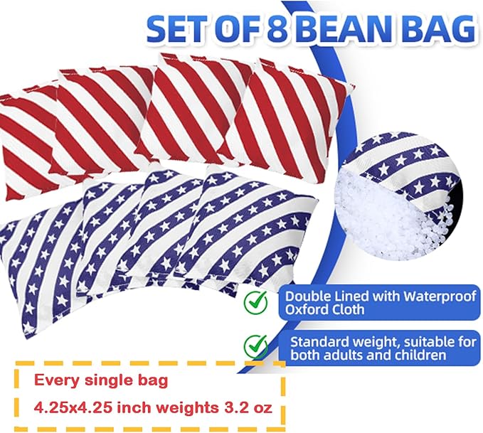 NZQXJXZ 3x2 ft Cornhole Board Set with 8 Bean Bags and Carrying Bag, Outdoor Toss Game Set for Kids and Adults, Portable Corn Hole Sets for Beach Lawn Backyard