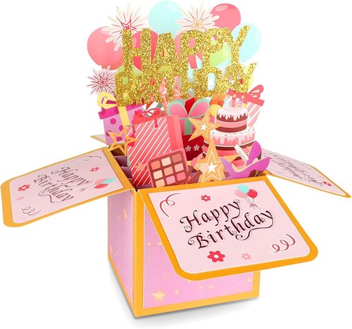 Happy Birthday Pop Up Card - Unique 3D Greeting Card for Men & Women | Perfect Gift for Mom, Dad & Friends