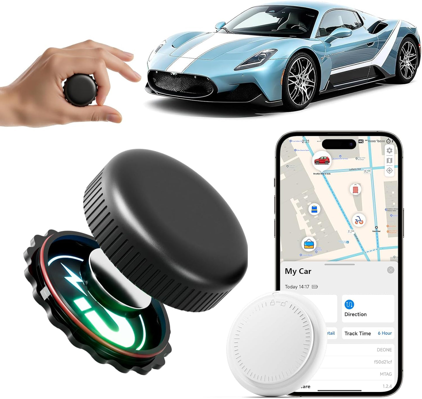 LAOLASEED Mini GPS Tracker for Vehicles No Monthly Fee,GPS Car Tracker,Real Time Car GPS Tracker,Strong Magnetic Car