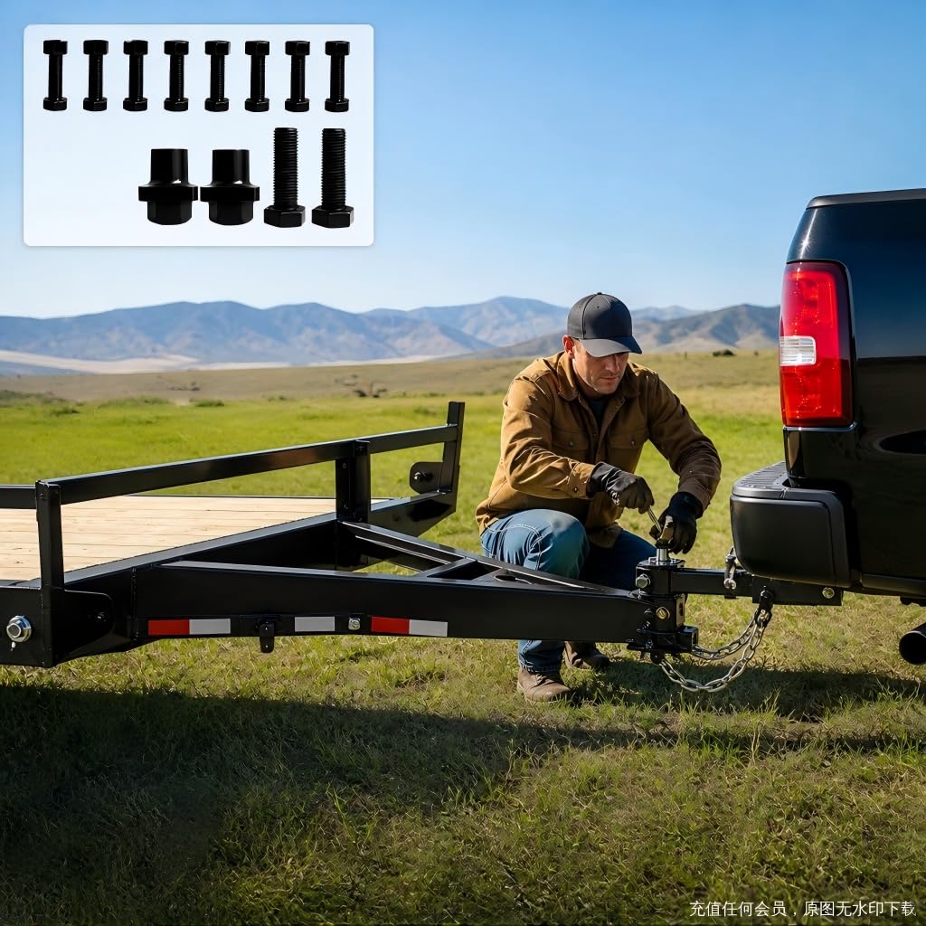 Shipping Container Tow Bar Kit - 14,000 LBS Heavy Duty Tow Hitch with Manganese Steel & Split Design for 20ft/40ft Containers (Tow bar for 100.2" Container)