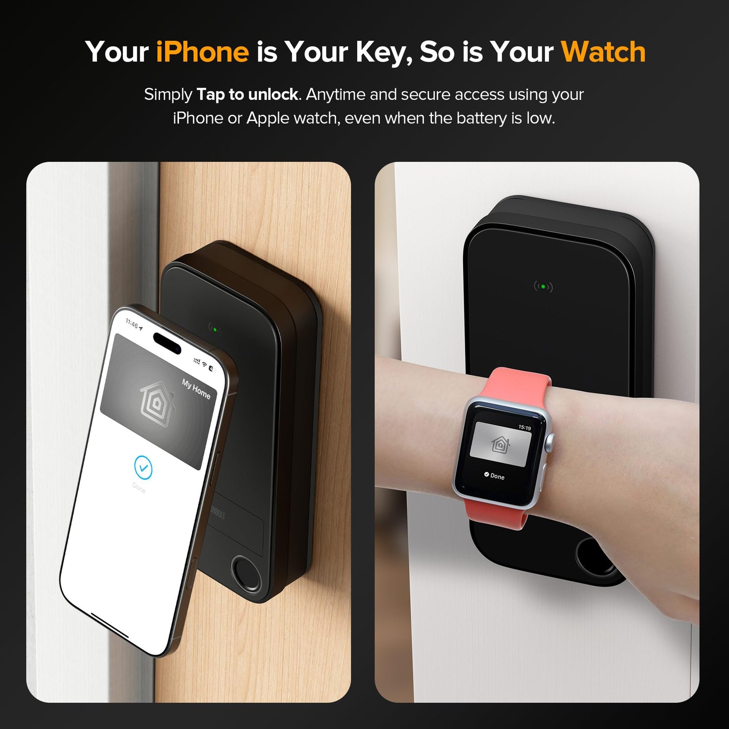 ThorBolt X1 Apple Home Key Lock, iOS ONLY Smart Keyless Entry HomeKit Door Lock with Fingerprint, Keypad Deadbolt Lock Works with HomeKit Over Thread (Border Router Required), IP65 Weatherproof, Black