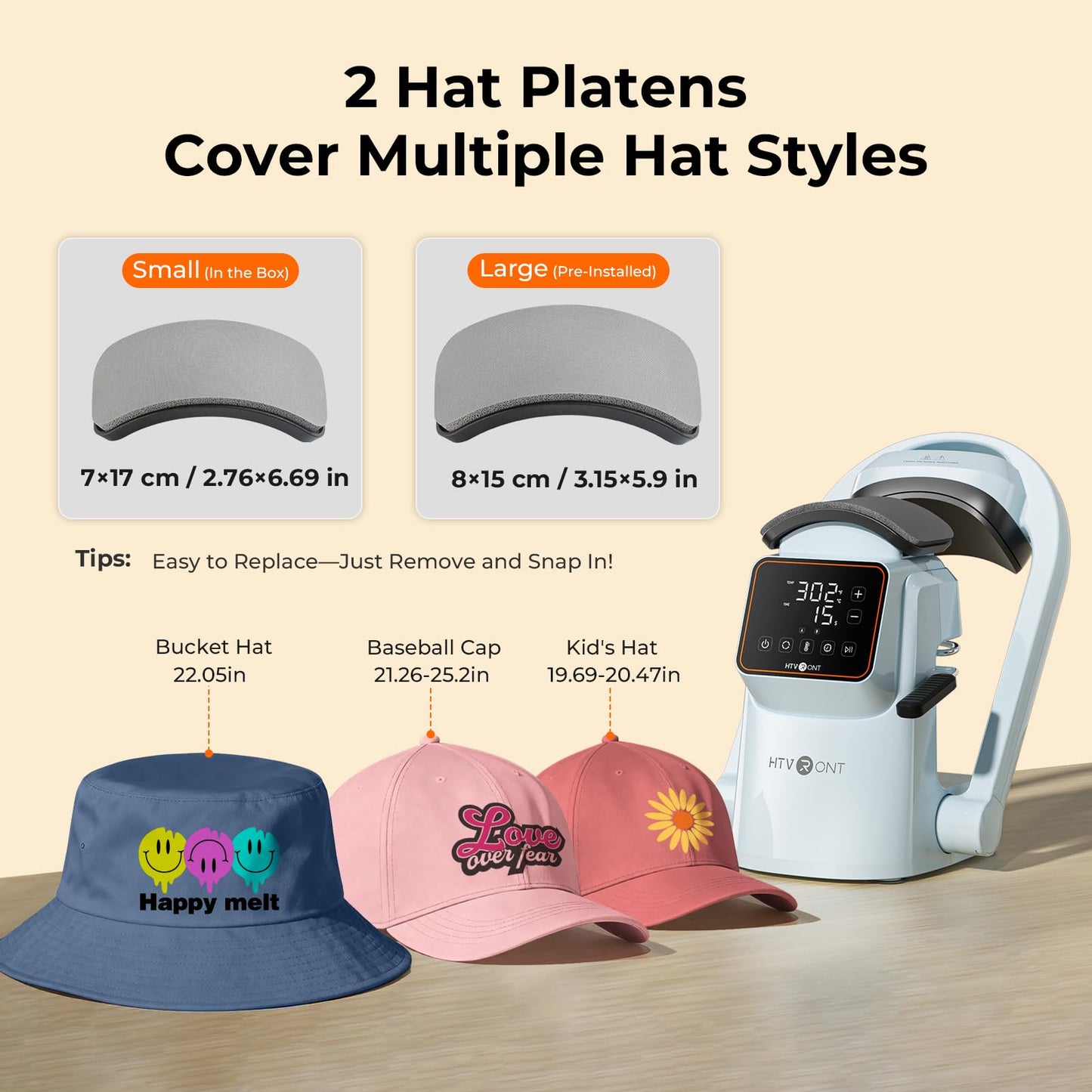 HTVRONT Auto Hat Press Machine - Hat Heat Press Machine with Precise Temp&Timer Control, Hat Heat Press Machine for Caps with 2 Platens, Compatible with DTF Film, Embroidery, Sublimation (Blue)