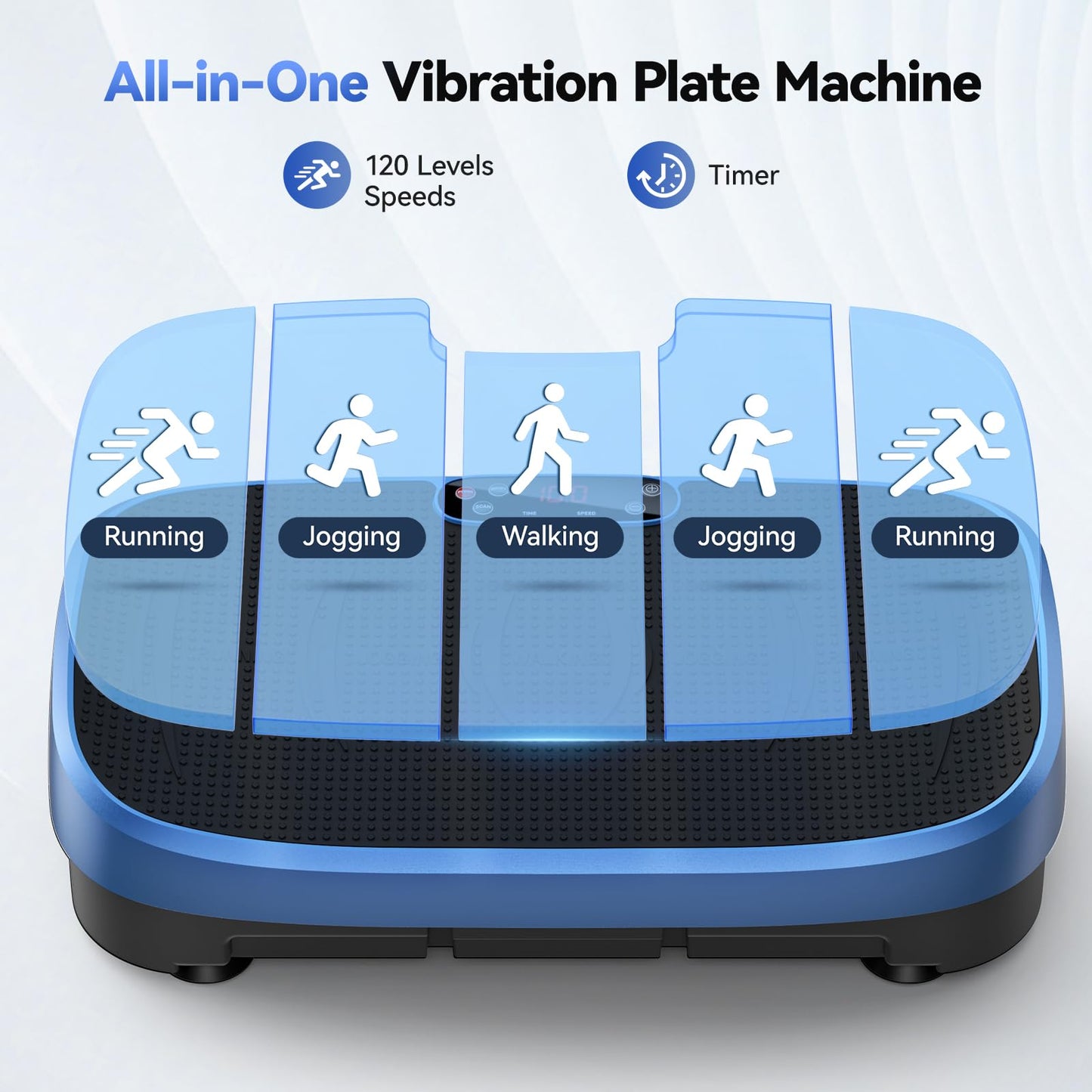 Vibration Plate Exercise Machine - 330lbs Weight Capacity, 120 Speed Levels, Full Body Workout Shake Board for Home Fitness, Toning and Wellness, LED Display, Low Noise Motor