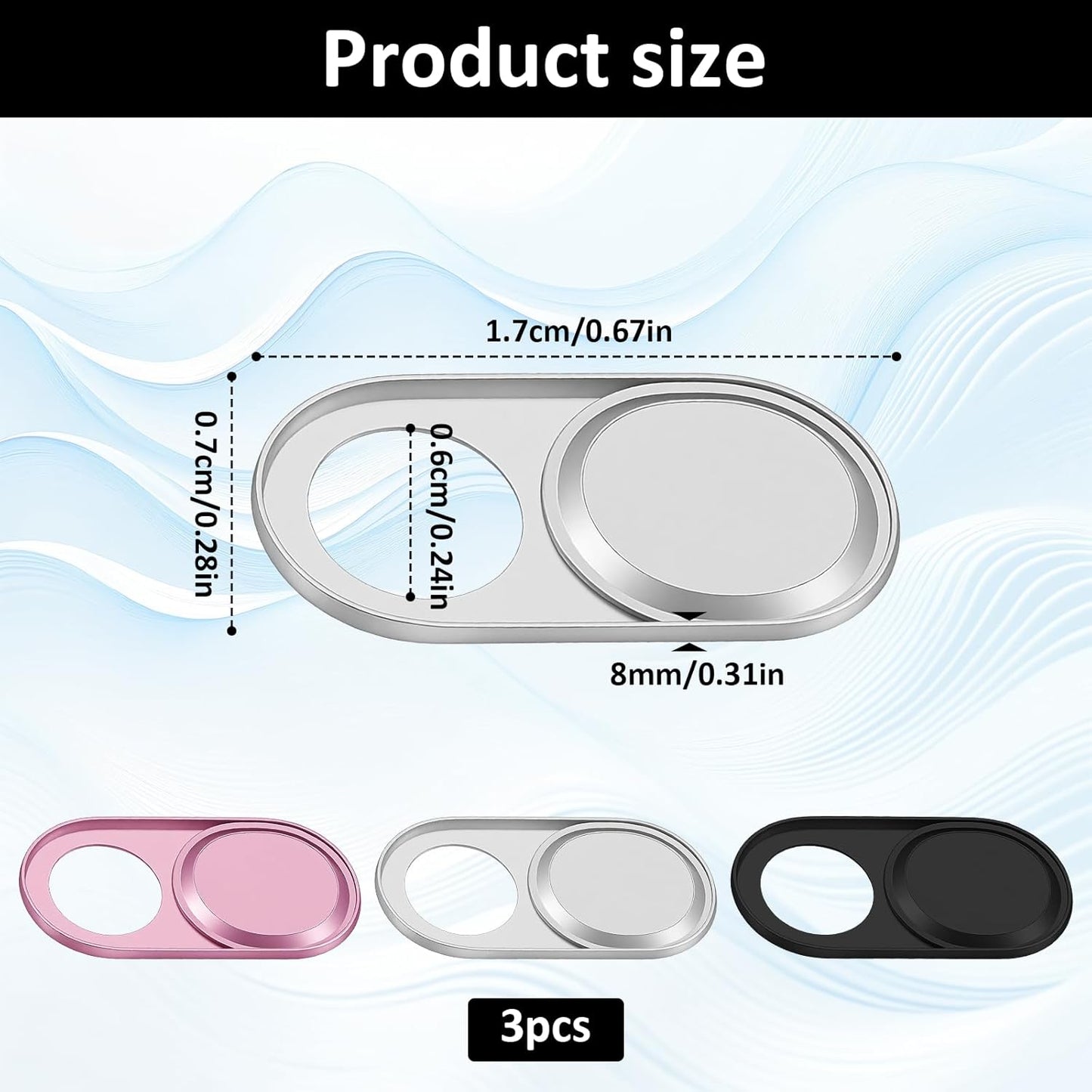 YQQYG 3 Pcs Laptop Camera Cover Slide, Ultra-Thin Metal Camera Cover, Webcam Covers Slide, Protect Your Privacy