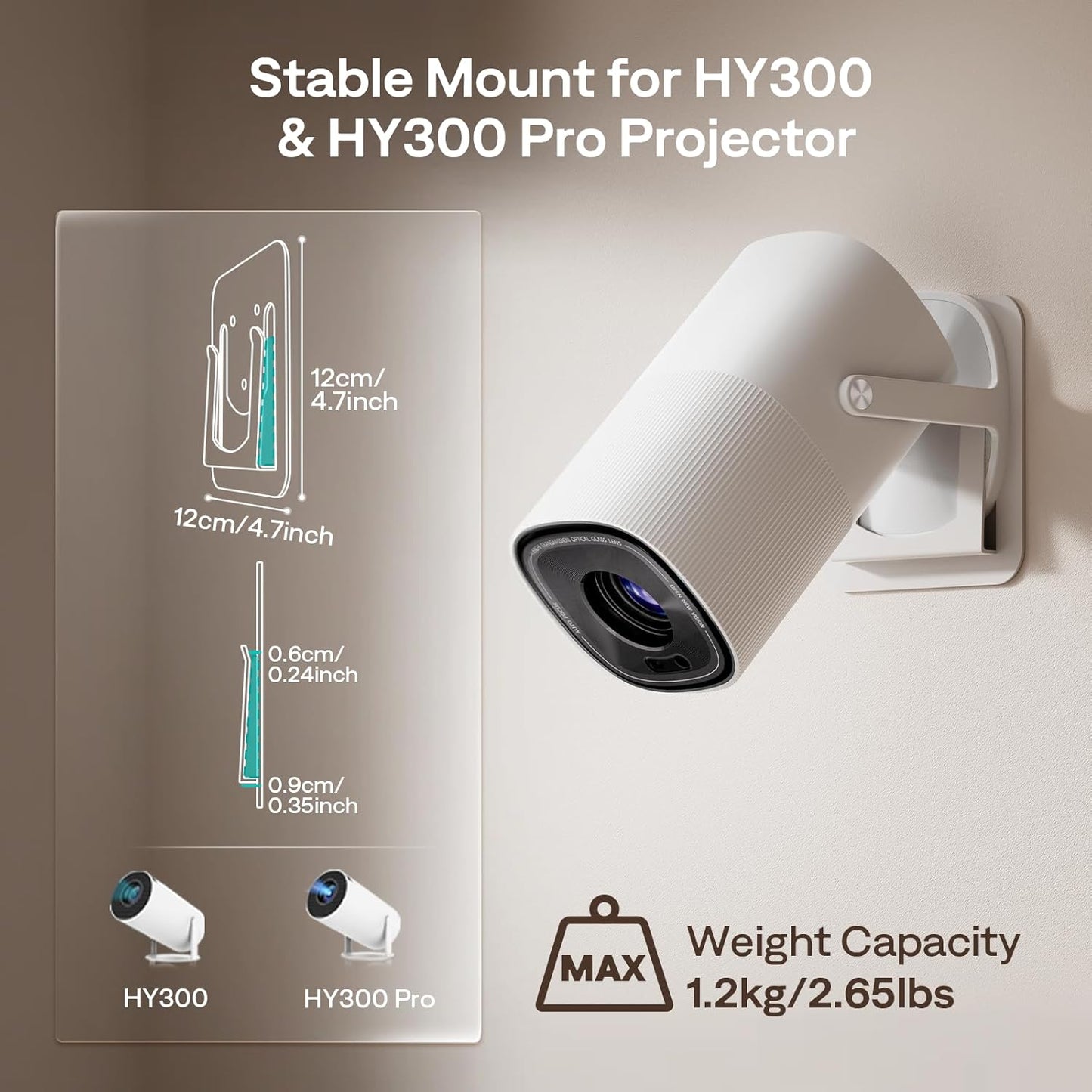 Boldever HY300 HY300Pro HY300&Pro Durable Non-slip Projector Ceiling Mount, projector Wall mount for , Stable Holder