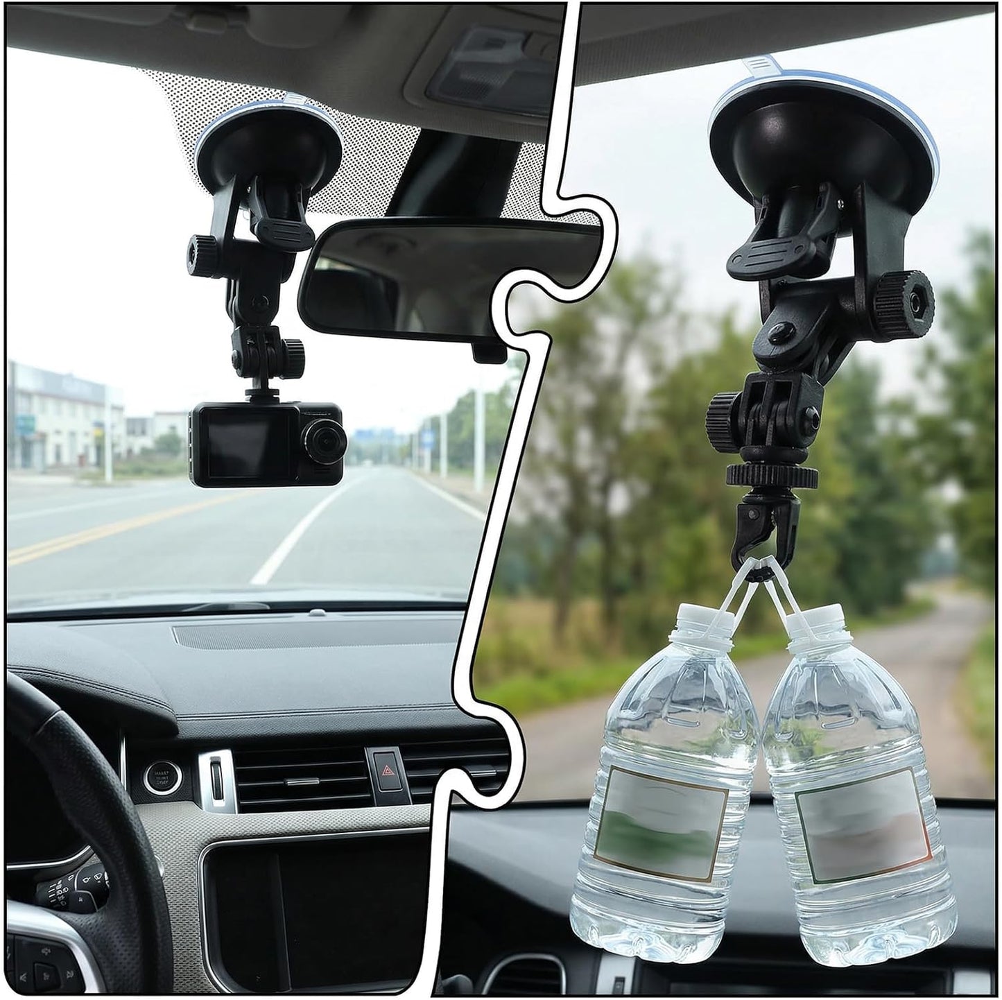 Zelphvt 2 Pack 1/4 Suction Cup Mount Car Camera Mount Dash Cam Suction Cup Mounts with Screw Dash Cam Holder Windshield