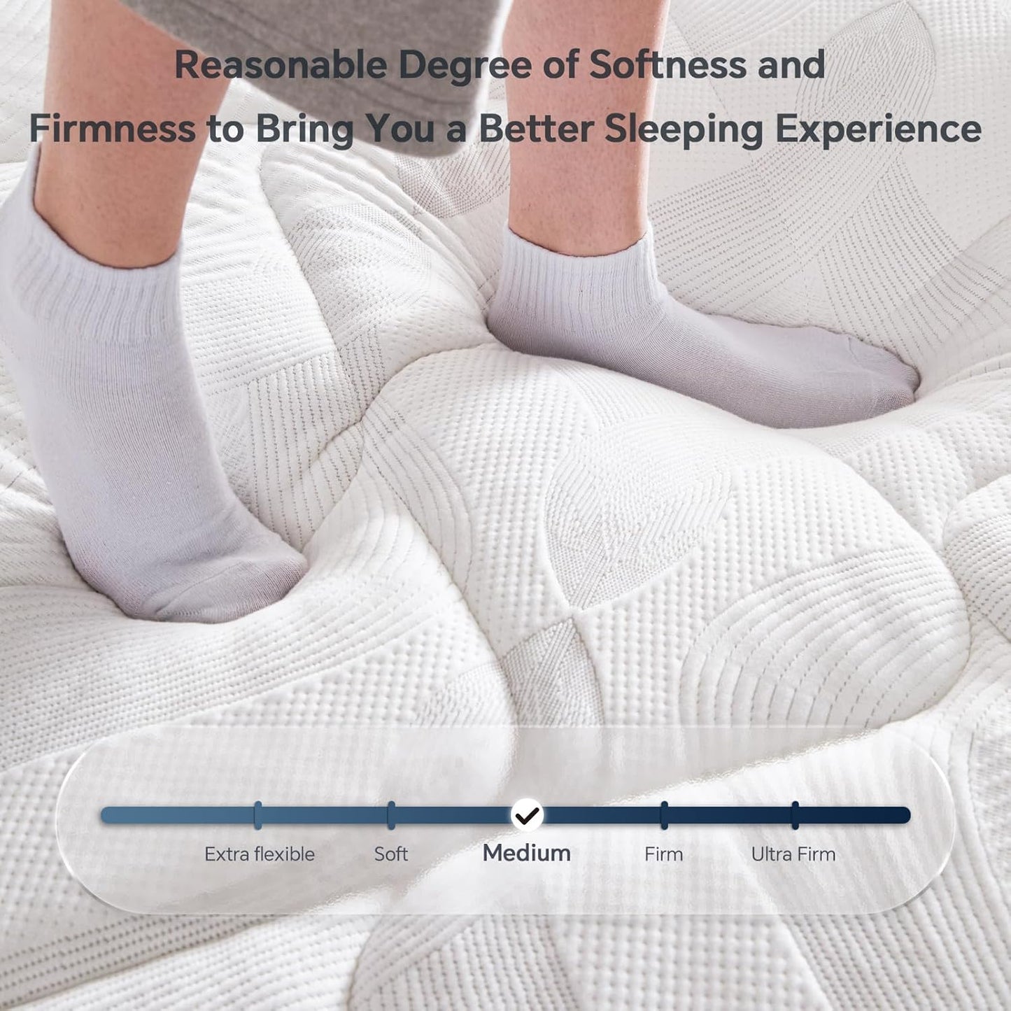 Skiennix Queen Size Mattress - 12 Inch Hybrid Design with Pocket Springs | Ergonomic Medium Firm Support