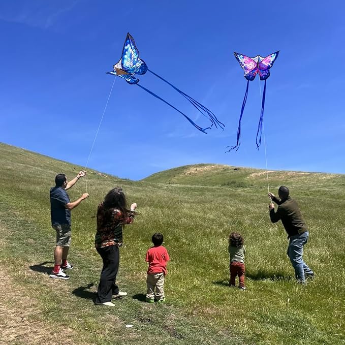 Mint's Colorful Life Butterfly Kite for Kids & Adults Easy to Fly, Large Single Line Kites with 300ft String Kite Handle