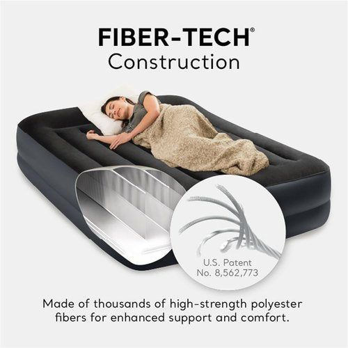 Intex Air Mattress - Dura-Beam Plus Pillow Rest with Built-in Electric Pump | Queen Size, 16.5in Height