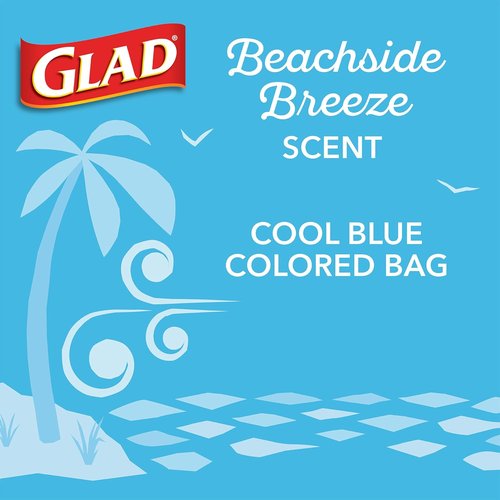Glad Small Trash Bags - 4 Gallon Odor Resistant with Drawstring | Febreze Beachside Breeze, 34 Count (Pack of 2)