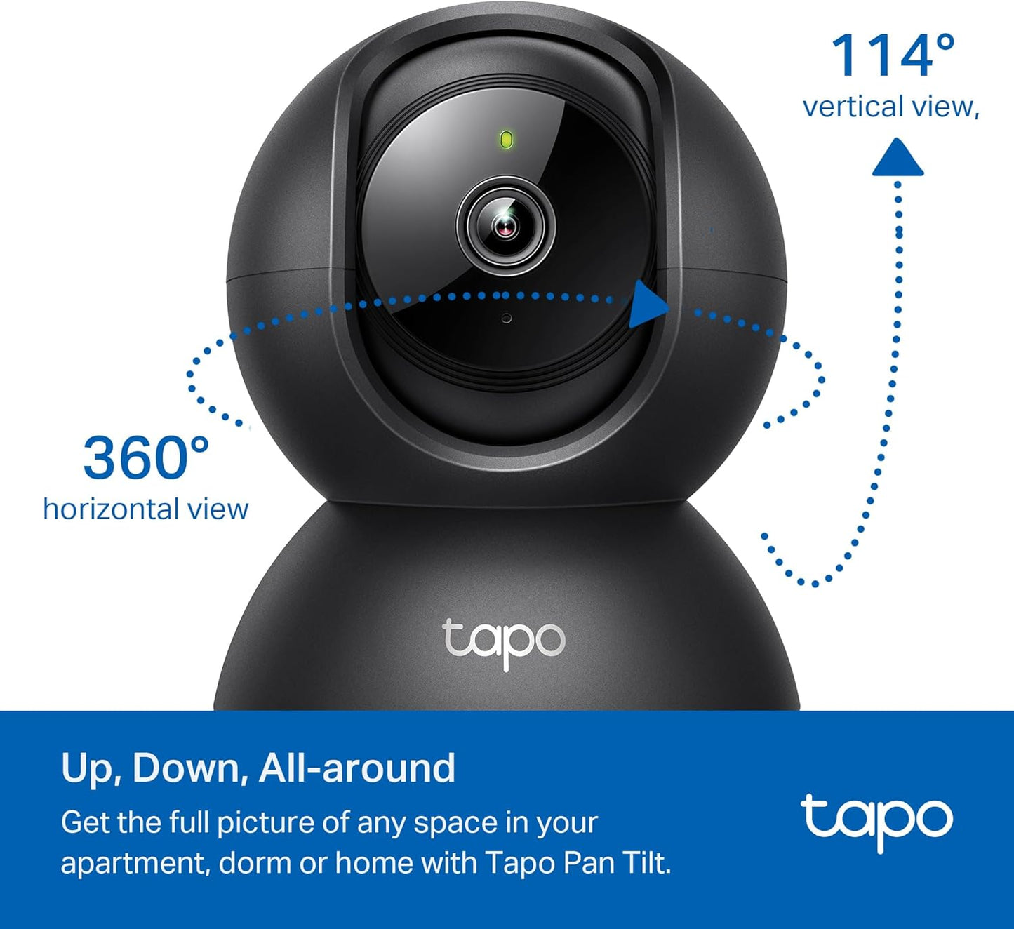 Tapo 1080P 2-Way C201 Indoor Pan/Tilt Wired Security Camera - Works as a Baby & Pet Monitor, Motion Detection, Audio