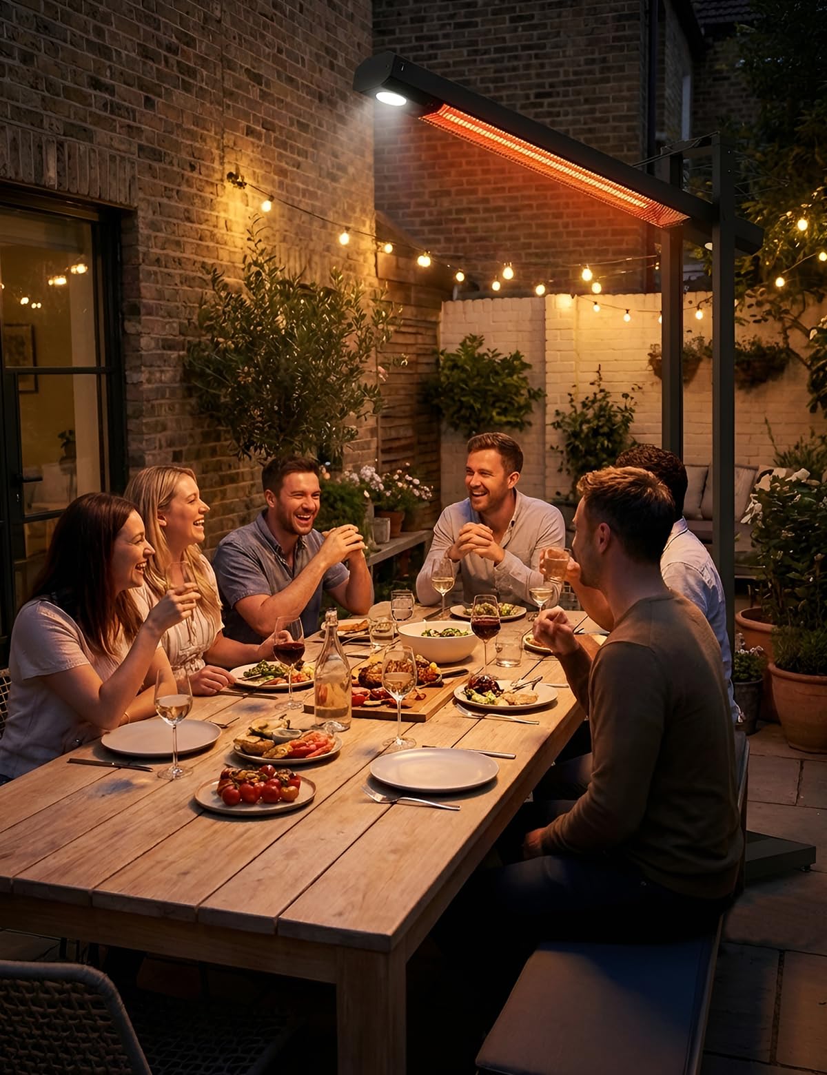 onlyfire FlexRay Heater - 80" Electric Infrared Patio Heater for Indoor & Outdoor Use, Freestanding Heater with Magnetic Remote & Cover, 3 Heat Modes + Light Mode,1500W, Overheat & Tip-Over Protection