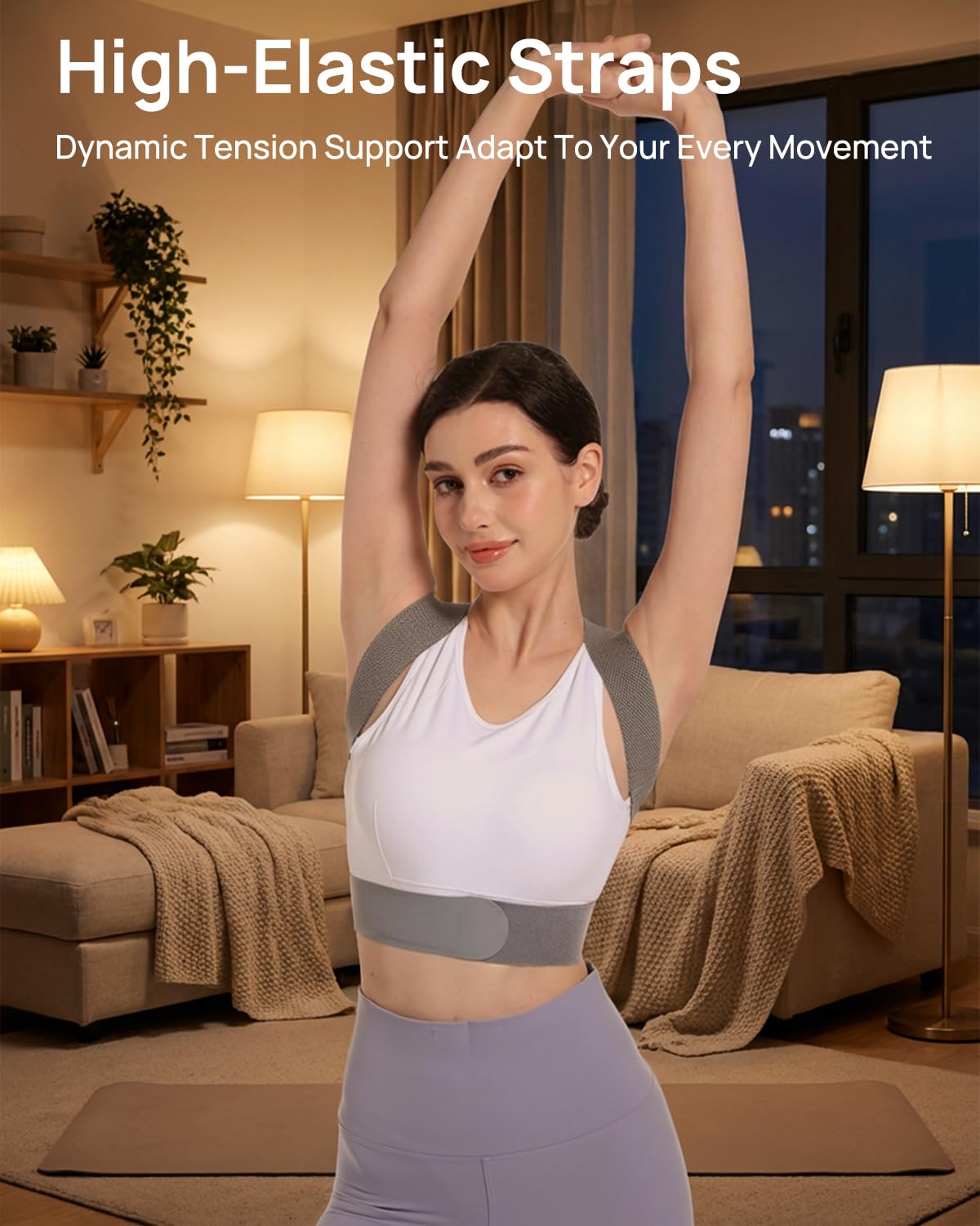 OFIR Upper Back Posture Corrector for Women, After-Work Sofa Reading Support, Twin-Pressure System Back Straightener Posture Brace For Women, 3D Diamond Breathable Cushioning,High-Elastic Straps