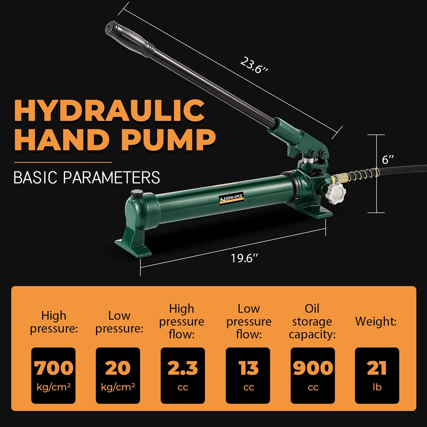 Newhai Powerful Hydraulic Hand Pump 10000psi Hydraulic Manual Lifting Pump Single Acting Hand Operated Porta Power Pump for Hydraulic Tools CP-700
