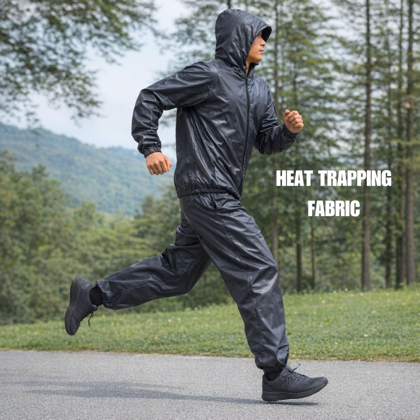 Sauna Sweat Suit Jacket Pants Hoodie Shirt Top Shapewear Trainer Workout Body Shaper Sweatsuit Boxing Workout Exercise MMA Weight Loss EVA Men Women