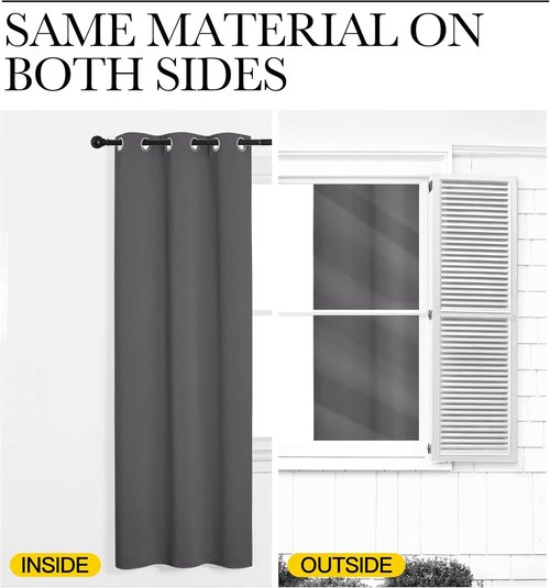 NICETOWN Blackout Curtains - Thermal Insulated Drapery Panels | Gray, 42 x 50 Inches (Two Panels)