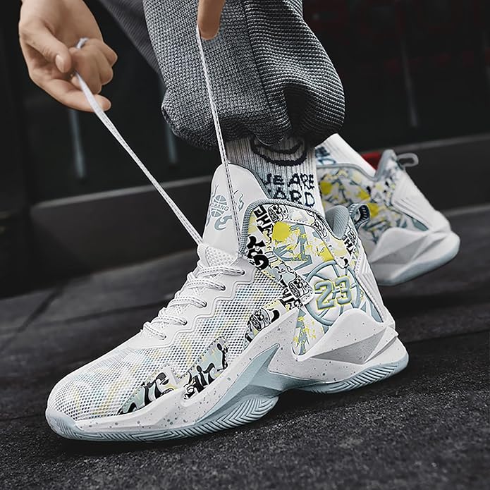 Boys Basketball Shoes Breathable Indoor Athletic Shoes Youth Outdoor Fashion Sneakers Comfortable Basketball Shoes for Girls