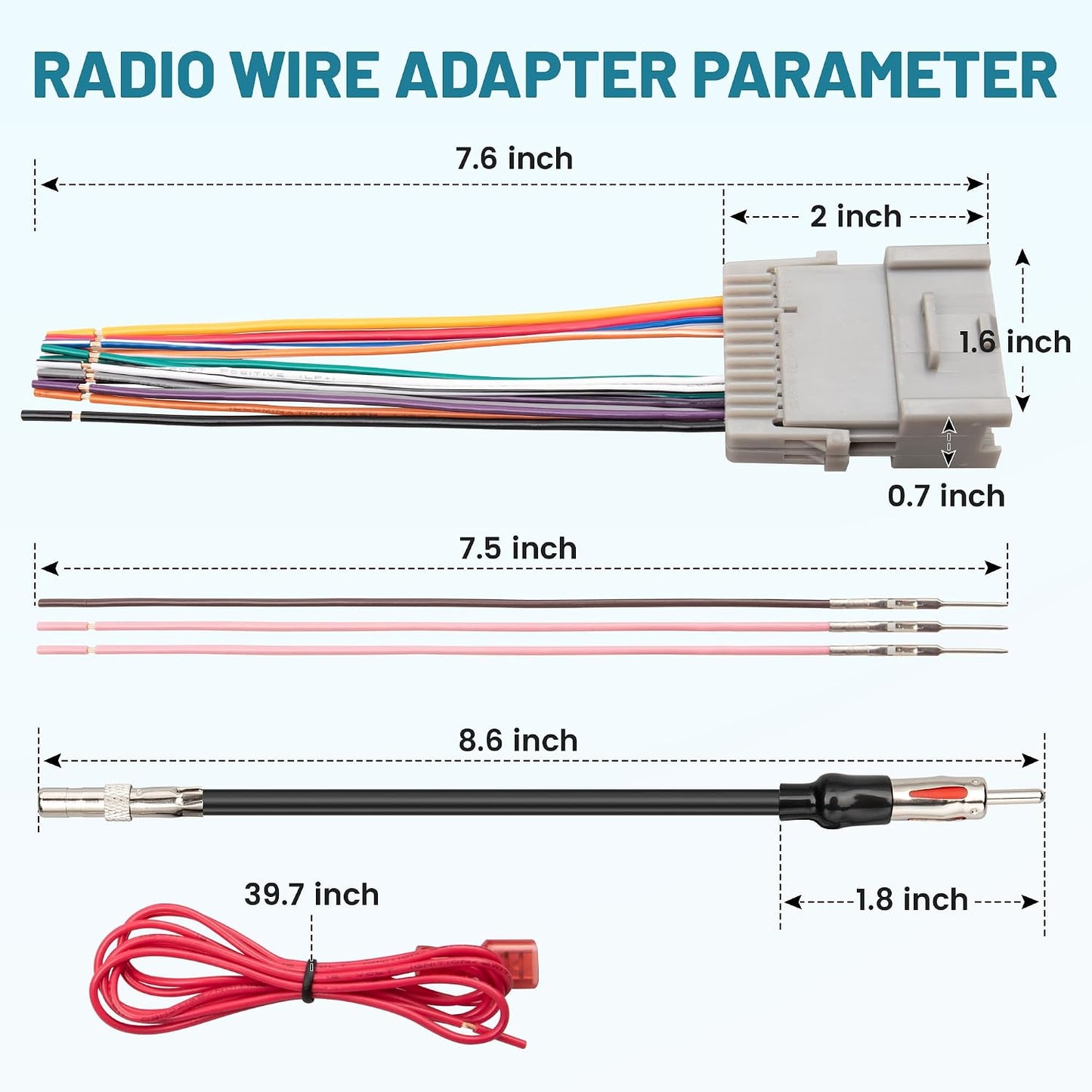 2003-2006 NuIth Stereo Wiring Harness W/Factory Antenna Plug to Aftermarket Radio Connector Kit for Chevy