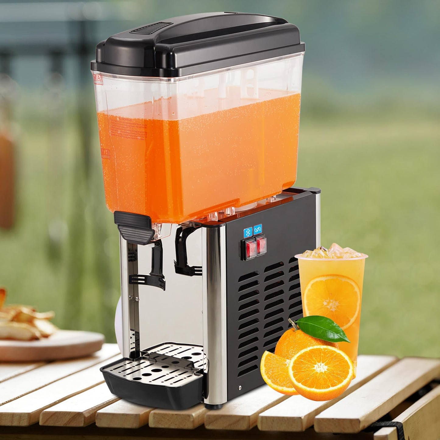 4.8 Gal Commercial Beverage Dispenser with Thermostat Controller, Food Grade Stainless Steel Drink Dispenser for Parties, Restaurants & Hotels, Ideal Juice Dispenser for Cold Beverages