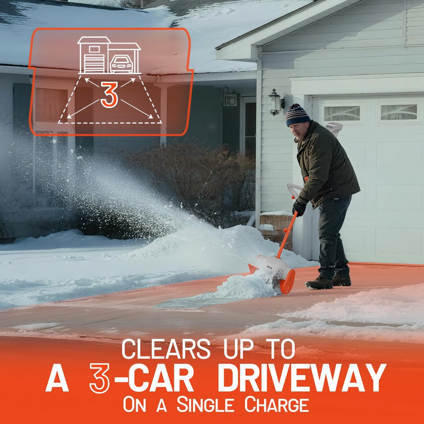 Litheli 20V Cordless Snow Shovel, 13-Inch Battery-Powered Snow Blower with 4.0Ah Battery, Easy to Use Snow Removal for Driveways, Sidewalks, Decks & Patios
