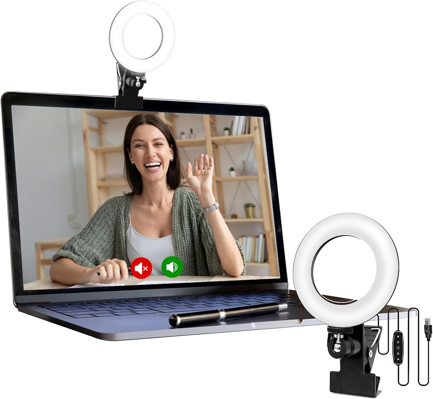 Cyezcor Video Conference Lighting Kit, Ring Light for Monitor Clip On,for Remote Working, Distance Learning,Zoom Call