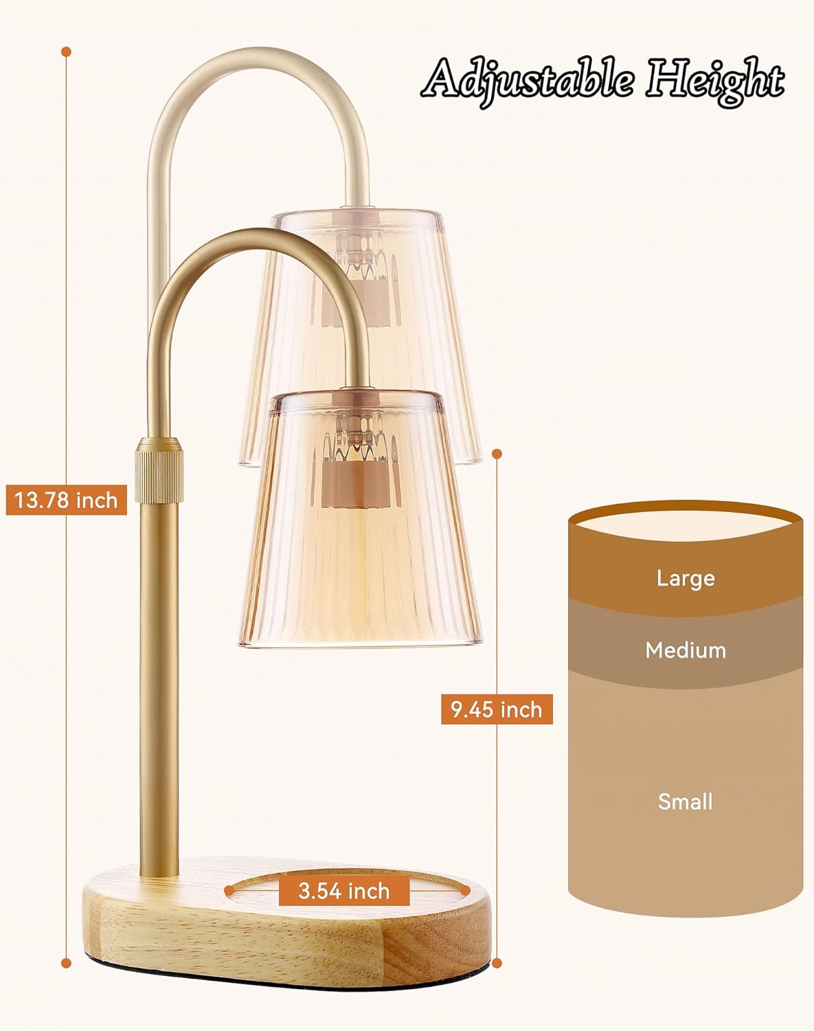 Skiennix Adjustable Candle Warmer Lamp - Dimmable Electric Wax Melter with Timer | Perfect for Small Jar Candles, Modern Home Decor
