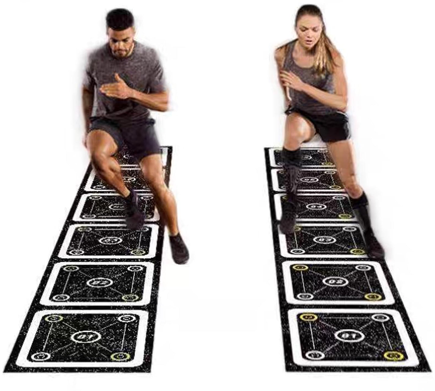 HUAGHEE Rubber Agility Ladder 8.8 Ft Non-Slip Speed Agility Training Ladder for Soccer Footwork Training，Flat Agility Ladder for Children's Physical Training Equipment (8.8 ft)