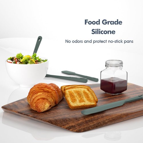 ChefAide Silicone Spatula Set - 5 Pieces, Ergonomic Grip, Heat Resistant Up to 600°F for Nonstick Cookware