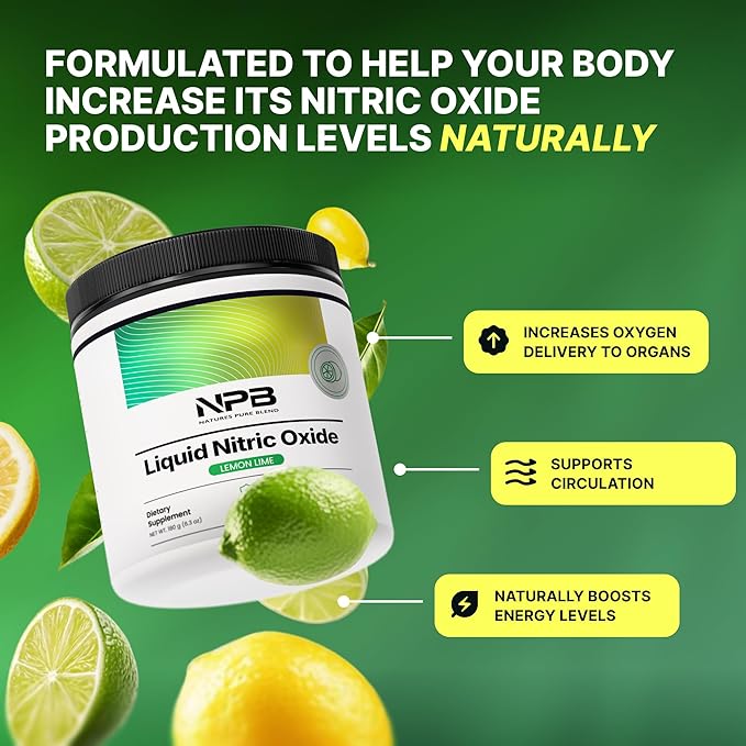 Nature's Pure Blend Liquid Nitric Oxide Supplements for Men ??L-Arginine Powder ??Nitric Oxide Booster & Circulation Supplement ??Blood Flow Support, L Arginine and L Citrulline ??5000 MG