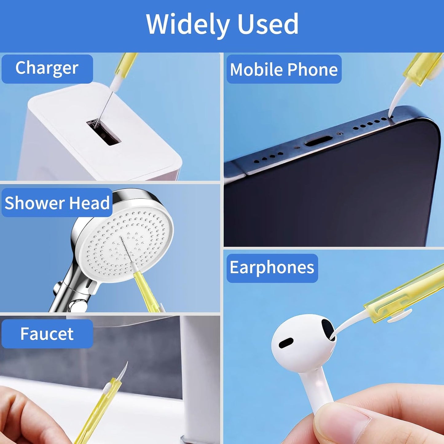 Volisau 10 Pcs Cell Phone Cleaning Kit,Charging Port Cleaner,Dual Sided Anti Clogging Nylon Brushes,Suitable for Clean