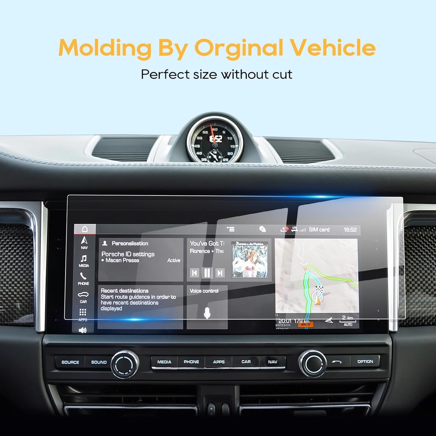 2019-2024 2025 10.9-Inch LFOTPP Compatible with Macan Screen Protector Porsche Macan [Base/T/S/GTS] Glass Infotainment