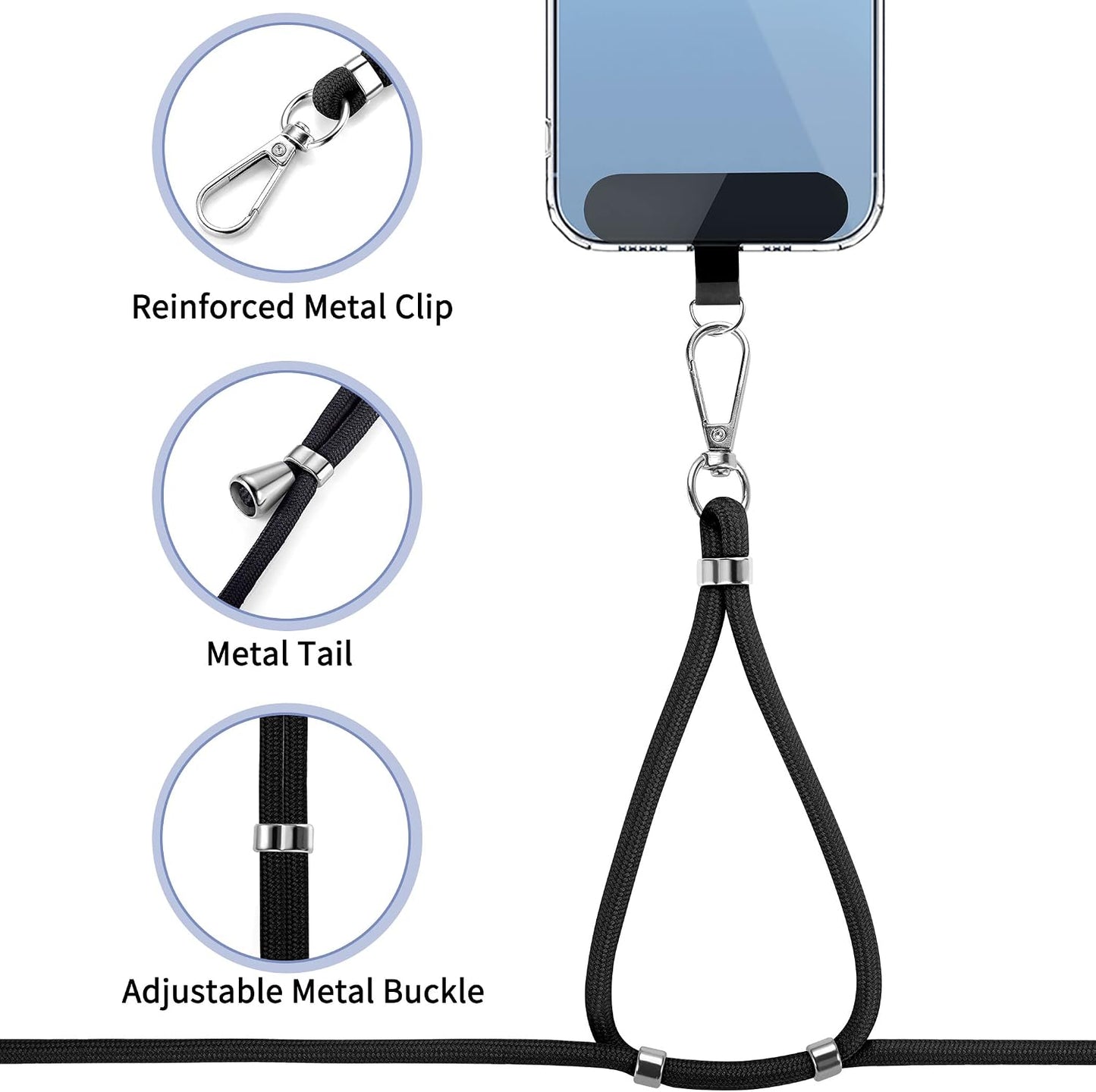 2 Pcs-1 Strap,1 2 CACOE Cell Phone Lanyard Pcs Adjustable Neck Pcs Wrist Strap, Pcs Pads, Universal Crossbody