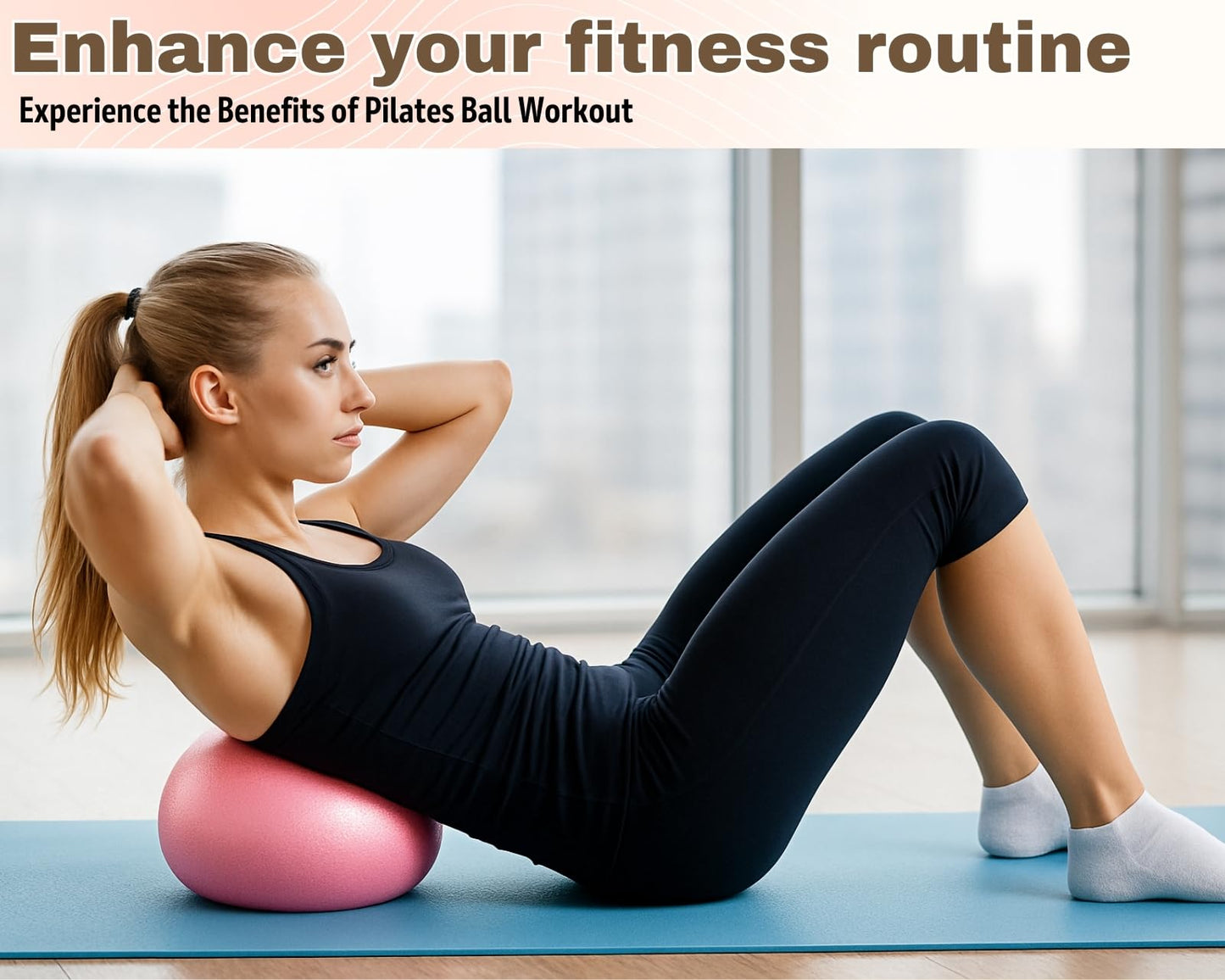 YCConcept Pilates Ball 9 Inch Yoga Ball Small Exercise Ball for Core Strength Fitness Balance Stability at Home Gym