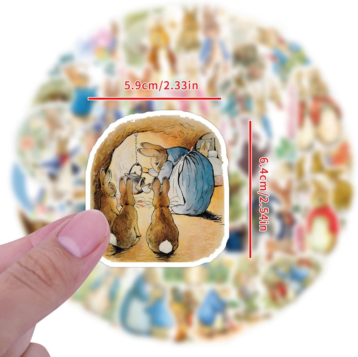 LTZSTONE Pack (55PCS) Peter Rabbit Stickers Vinyl Decals for Laptops, Water Bottles, Hydro Flask, Phone, Skateboard