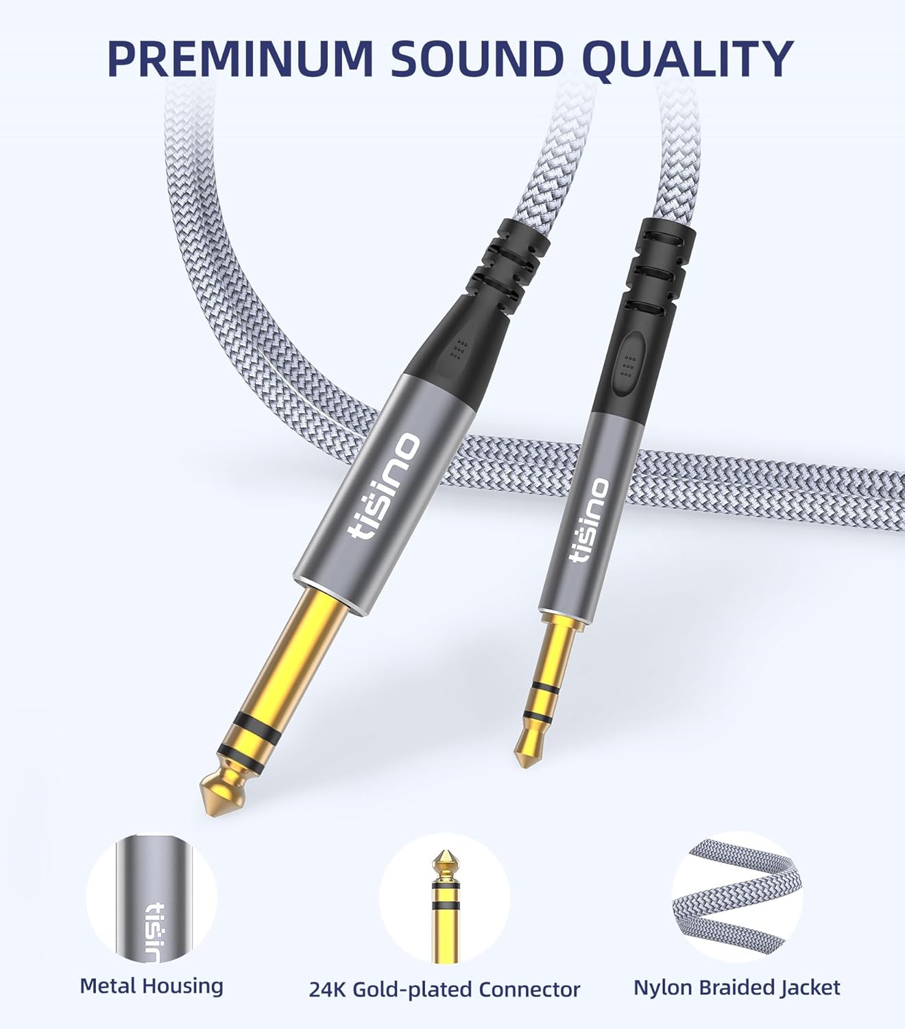 1/8 1/4 3.5mm 1/4 Amplifiers-10 Tisino to Stereo Cable, to Adapter Aux Cord Stereo Audio Cable for Guitar, Keyboard